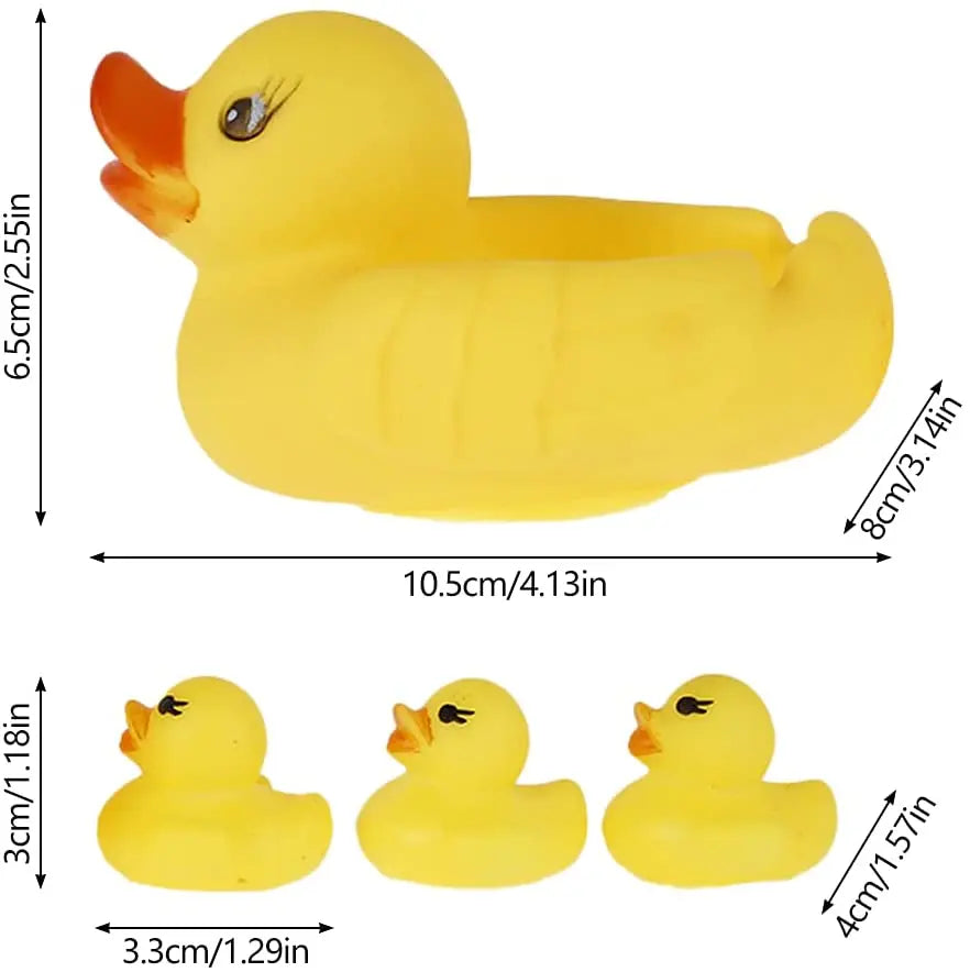 4pcs Rubber Duck Family Squeak Ducks Baby Shower Toy Float Bathtub Yellow Duck Toy Gift for Toddlers Boys Girls Kids Birthday
