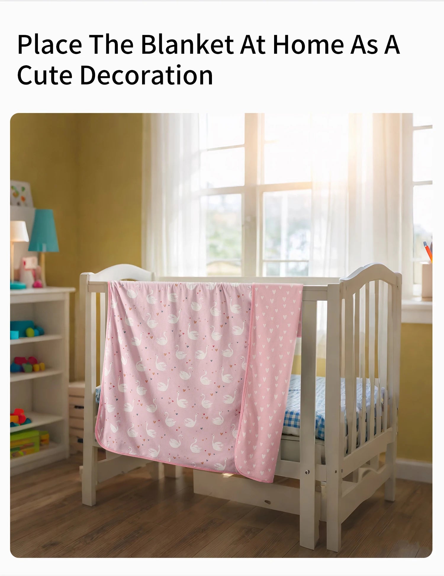 INSULAR Child Cotton Cover 2-layer Infant Swaddling Quilt Kid Nap Blanket Breathable Baby Blanket Skin-friendly Multi-functional