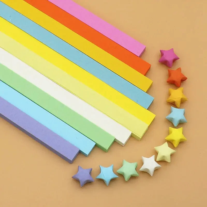 Lucky Origami Stars Paper Strips 27 Colors 540 Sheets Double Sided For Arts And Crafts