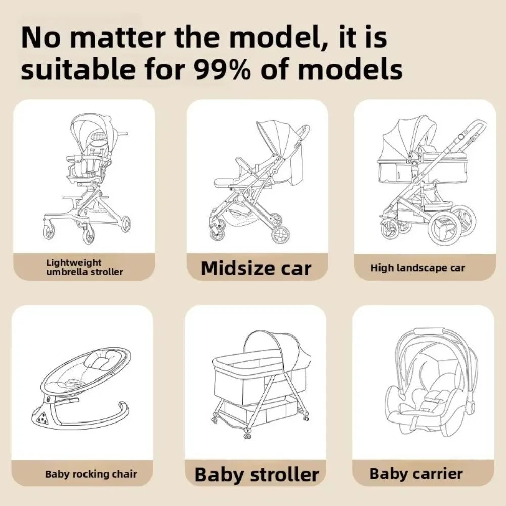 New Ventilate Stroller Mosquito Net Zipper Folding Pushchair Mosquito Net Cartoon Embroidery Mesh Baby Mosquito Cover Outside