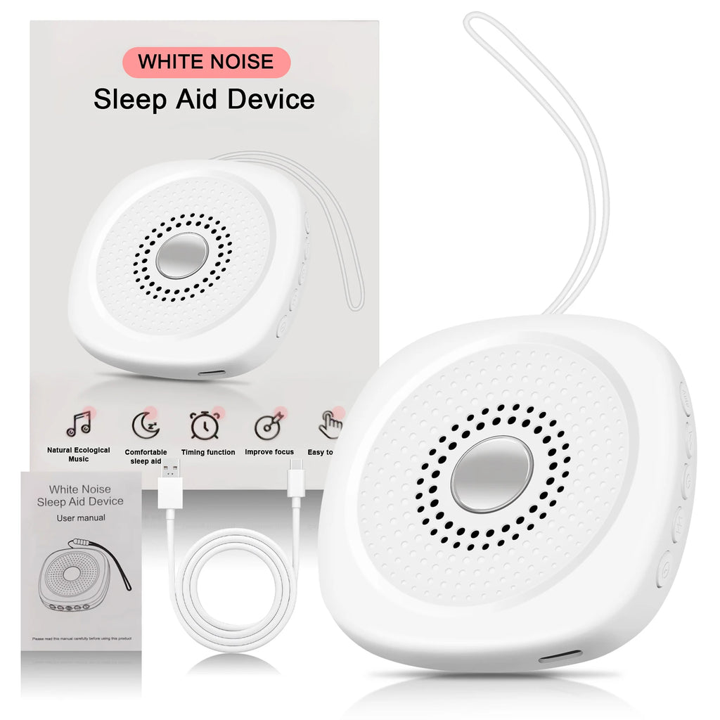 White Noise Sound Machine Portable Baby Timer Sleep Machine Sleep Aid Device with 8 Soothing Sounds for Adult Elder Insomnia