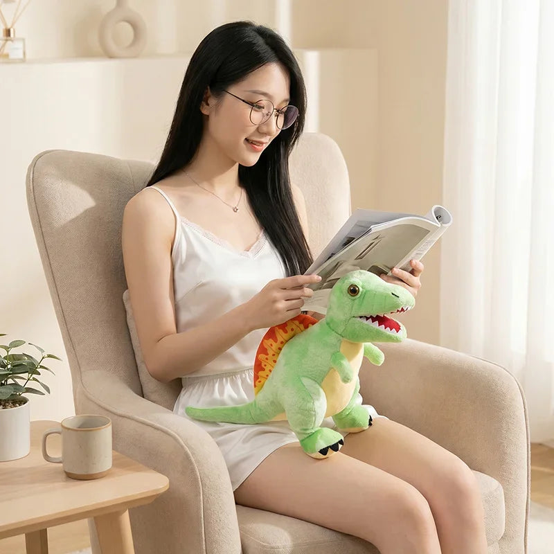 25cm Simulation Dinosaur Plush Toy Lifelike Triceratops Ankylosaur Stegosaur T-rex Pterosaur Dragon Doll Cartoon Soft Kids Gift