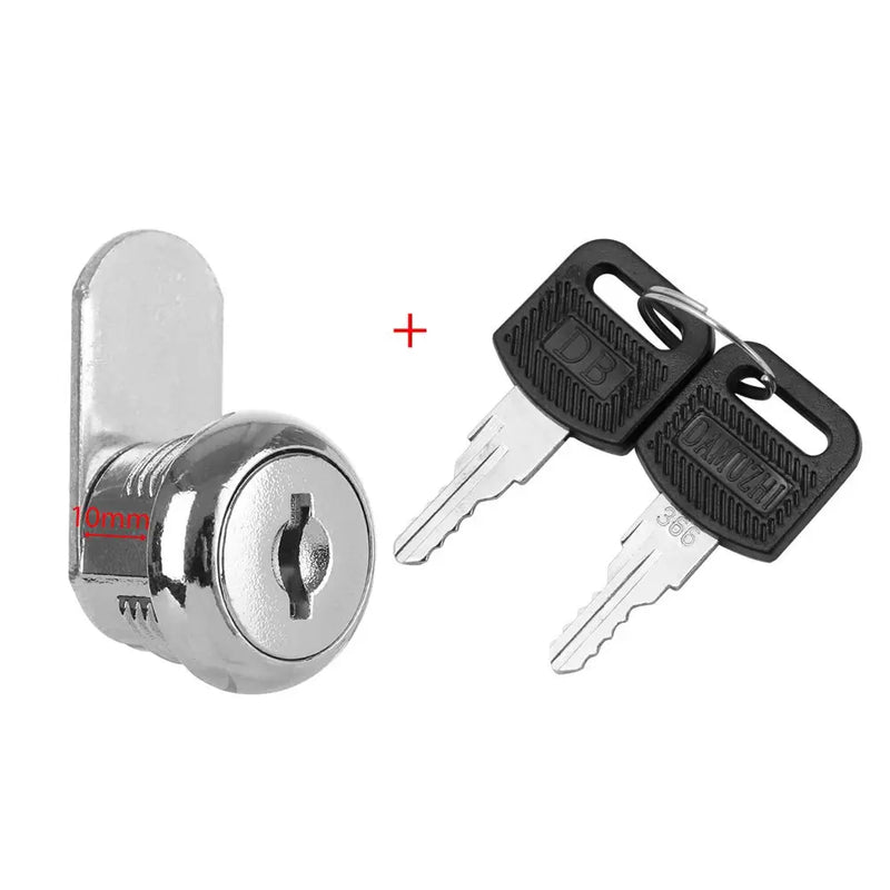 Zinc Alloy Cabinet Cam Lock with 2 Keys - 10-30mm Sizes