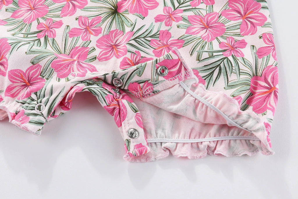 2 Pieces Cute Newborn Girls Jumpsuits Cotton Baby Rompers Summer Sleeveles Infant Clothes