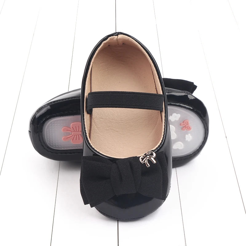 Spring and Summer 2025 New Style Baby Princess Shoes Leather Bow Tie Baby Shoes Soft Sole Learning Walkers baby shoesD2778