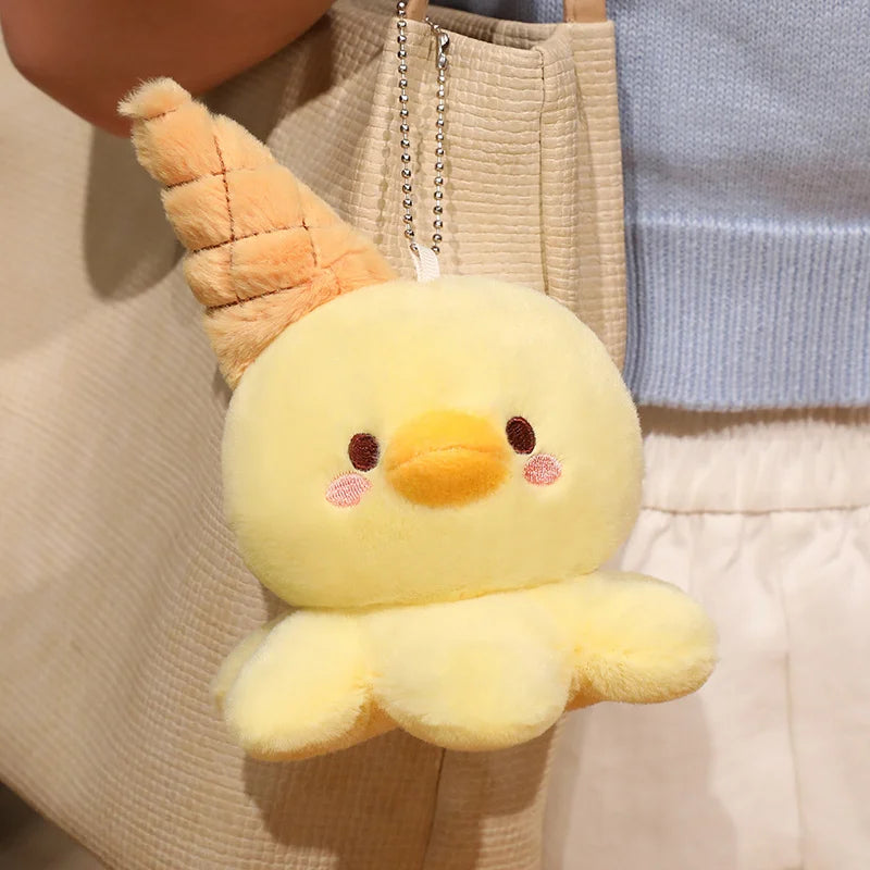 Hot 1pc 15cm Ice Cream Octopus Small Animal Plush Doll Head Sweet Cone Decor Seal Duck Rabbit Fox Toy Backpack Child Friend Gift