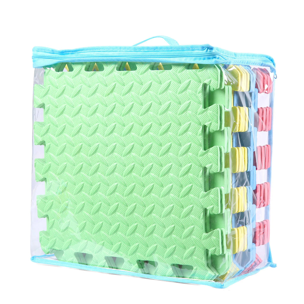 0.4 Inch/16pcs Thick Square Puzzle Mat ,30*30cm EVA Foam Baby Play Mat for Children Room Activities, Red/Yellow/Blue/Green