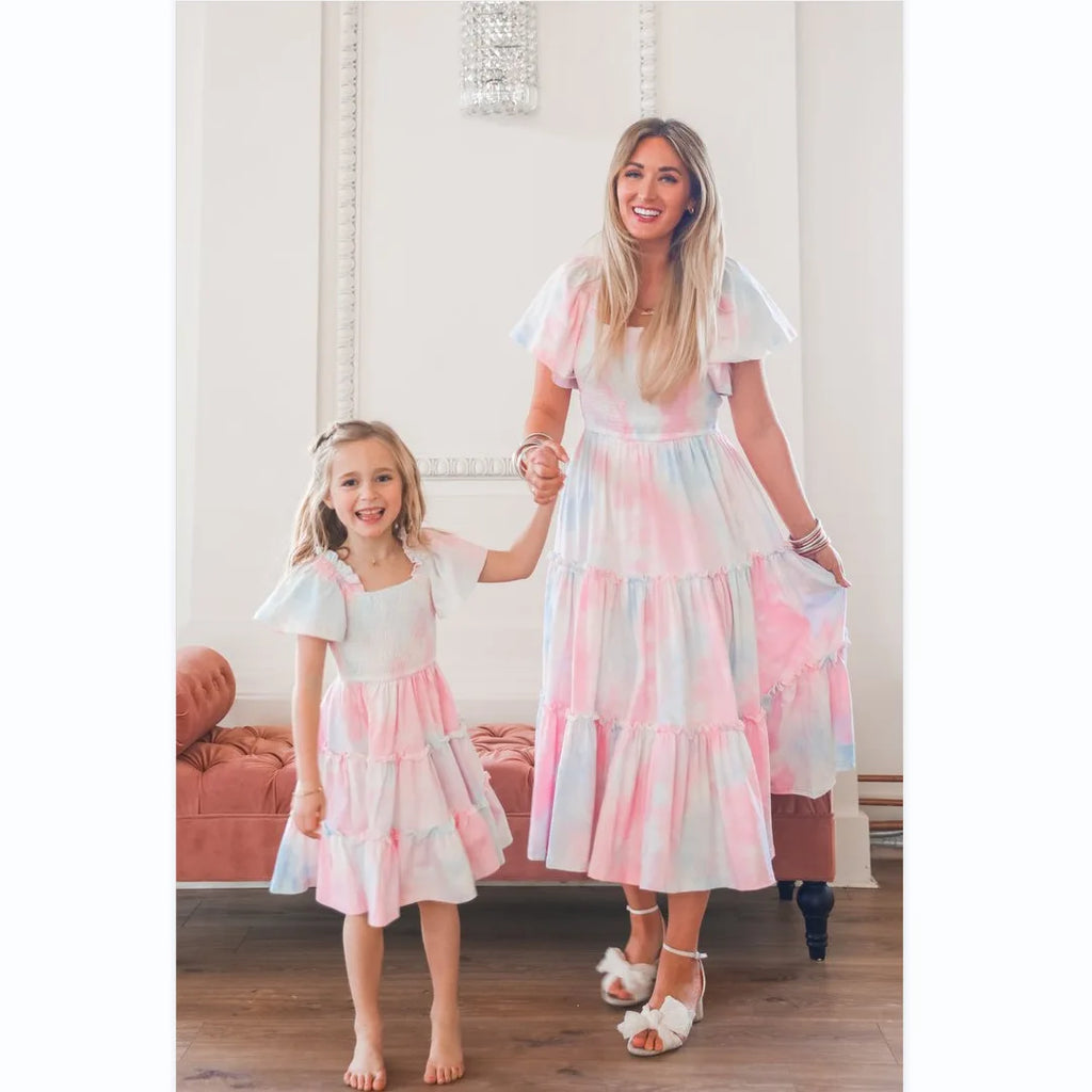 Bohemian Mother Daughter Dress Vestido Beach Children Dress Family Matching Outfits Women Clothing Casual Girls Dresses Summer