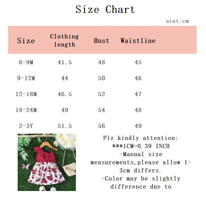 Baby girl clothing Ruffled edges and Sloping shoulder Straps, Fashionable Dress for 0-3 Year old Baby girls, Summer Party Dress