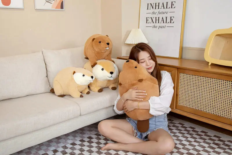 Hot 1pc 45cm/60cm Cute Nutria Peluche Toy Simulation Animal Dolls Kawaii Beaver Plush Pillow Stuffed Soft Birthday Decor Gift