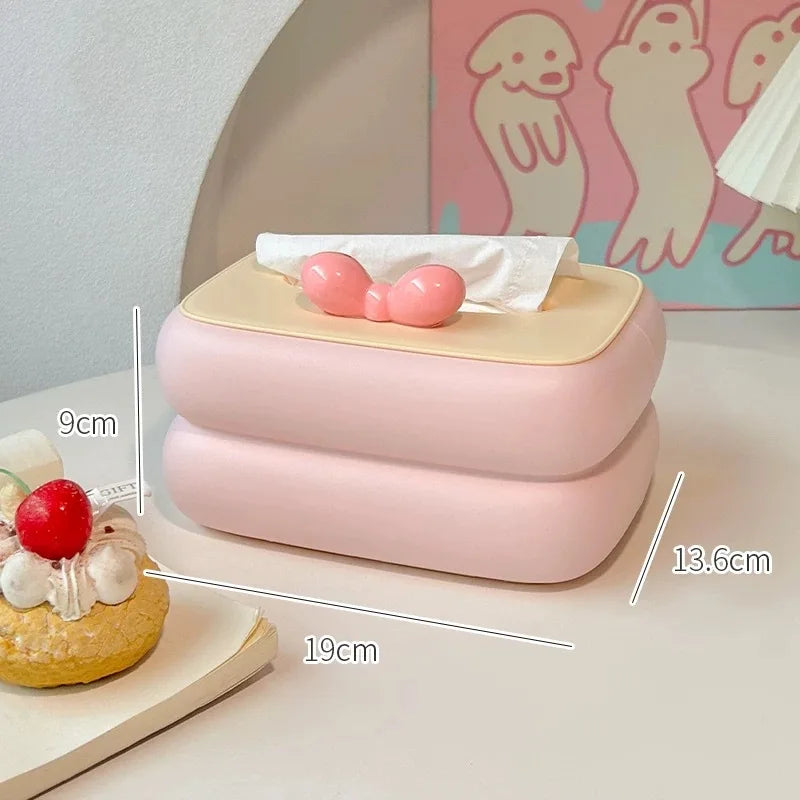  Tissue Boxes with Spring Automatic Lift tissue box Cute Desktop Tissue Paper Drawer Box Room Table large capacity storage box