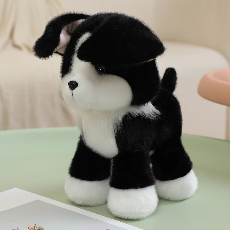 Lifelike 25cm Plush Dog Toy Schnauzer Husky Golden Retriever Stuffed Doll For Kids