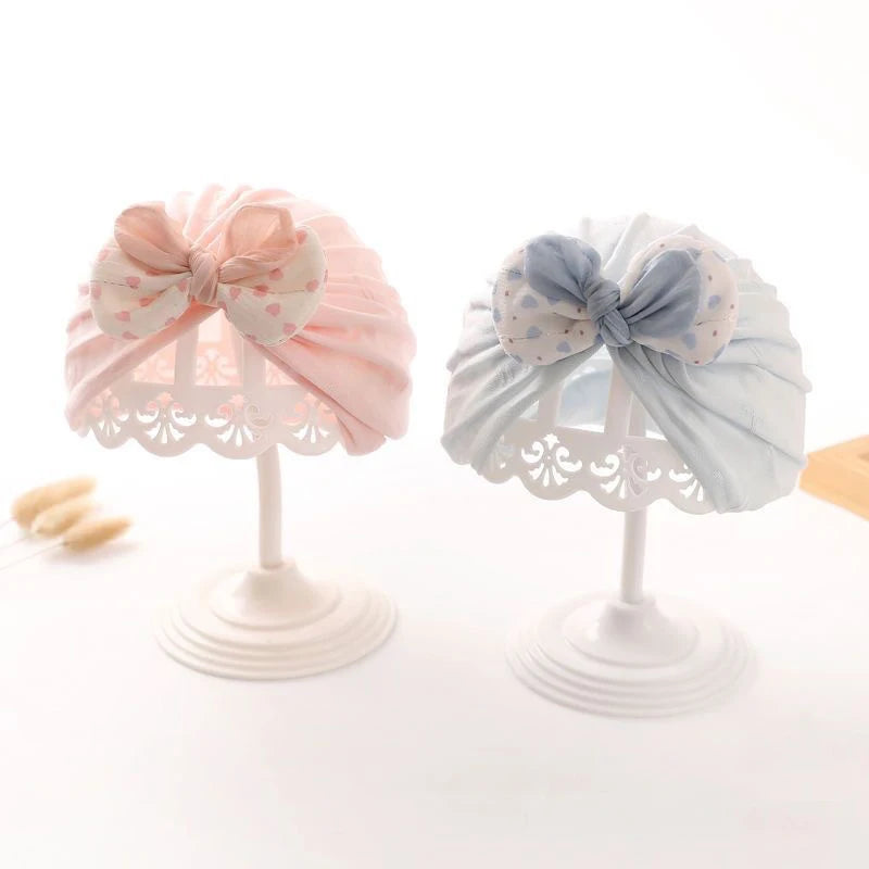 Summer Thin Baby Hats Turban Cute Bow Lace Newborn Boy Girl Indian Caps Infant Baby Headwear Kids Accessories Photography Props