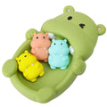 Bath Toys, Floating Teether for Infants, Soft Silicone Squeeze Toys, Sensory Bathtime Set for Newborns, Cute Animal Bath Buddies