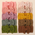 12Pcs/lot big bows elastic headscarf for baby infant solid color casual headband The color is randomly distributed and not fixed