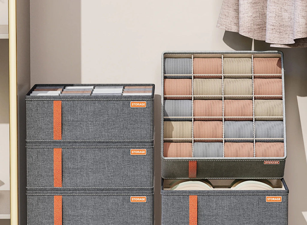Oxford Cloth Underwear Storage Box 20/7/6 Grids Socks Panties Drawer Organizer Multi-function Home Wardrobe Assortment Boxes