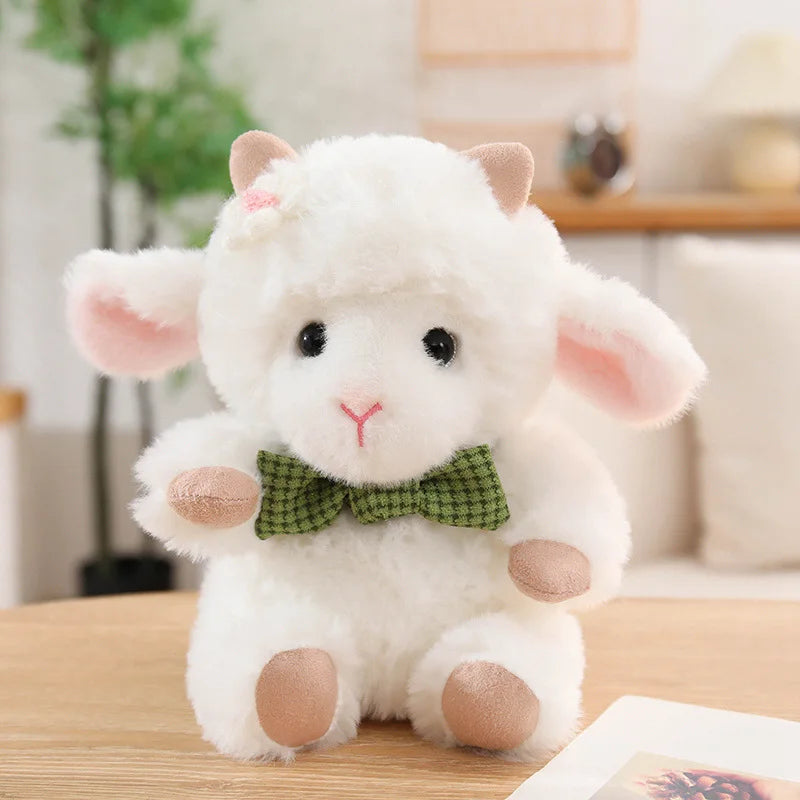 Nice Plush Sheep Toy 23cm With Pink Ears And Removable Apron Soft Stuffed Lamb Doll