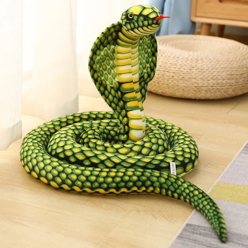 1pc 80/170/240cm Simulated Colorful Cobra Plush Toy Stuffed Animals Snakes Plushies Doll Funny Spoof Joke Soft Toys Home Decor