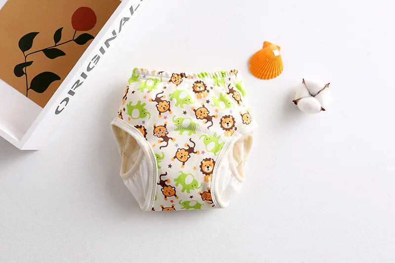 Cotton Baby Training Pant Reusable Gauze Diaper Waterproof Cloth Diaper Baby Study Pants Washable Nappies Diapering