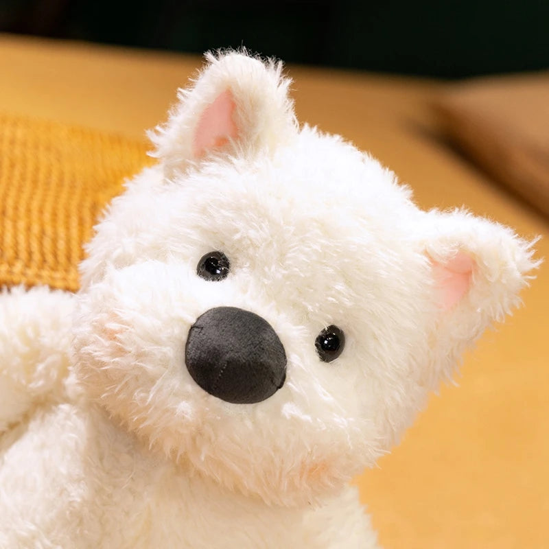 Hot 33/45cm Cute Plush West Highland Dog Plush Toy White Terrier Dolls Stuffed Soft Dog Pillow Kawaii Toy For Birthday Xmas