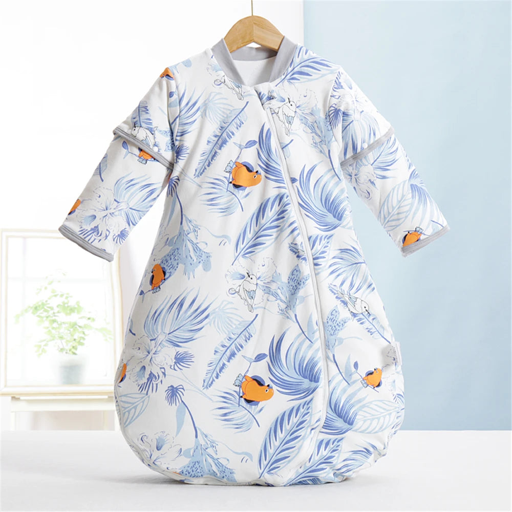 2.5Tog Spring and Autumn Thin Baby Sleeping Bag U-Shaped Cartoon Pure Cotton Kidsren's Sleeping Bag Anti-Kick Quilt 0-3Y Baby Sleeping Bag