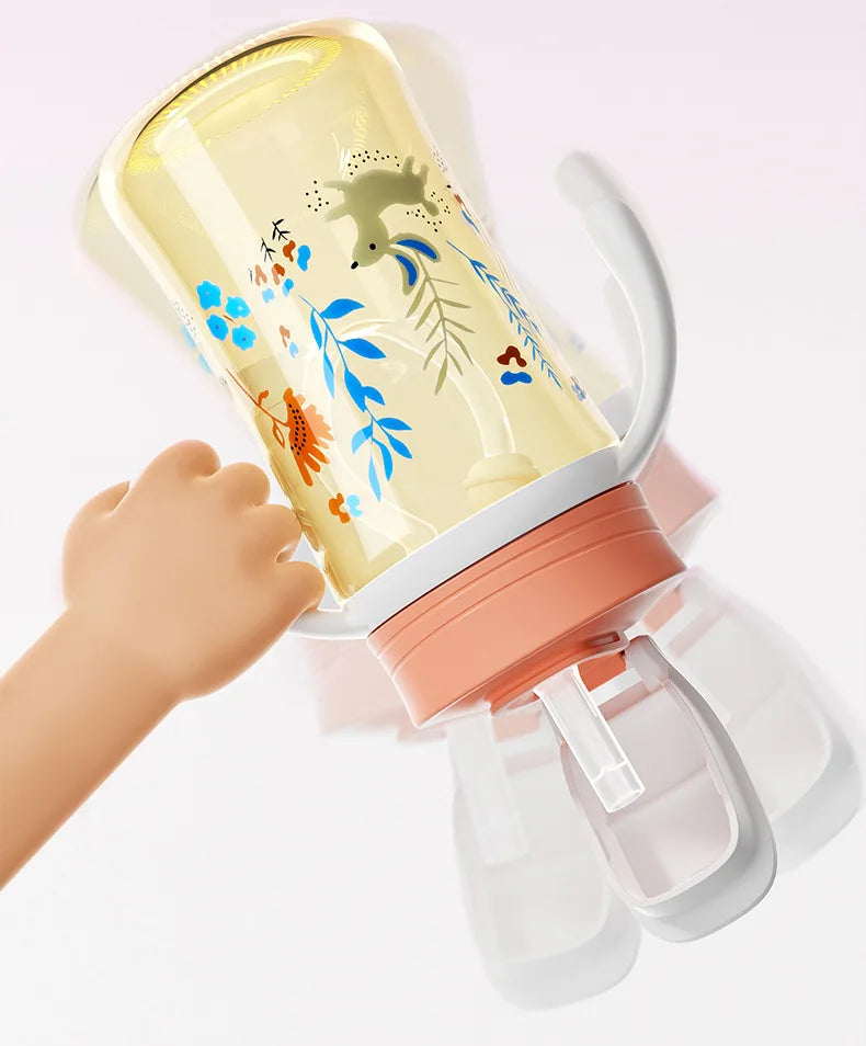 Suitable for third-generation pigeon bottle conversion, cup lid, pigeon handle/wide caliber straight drinking straw,gravity ball