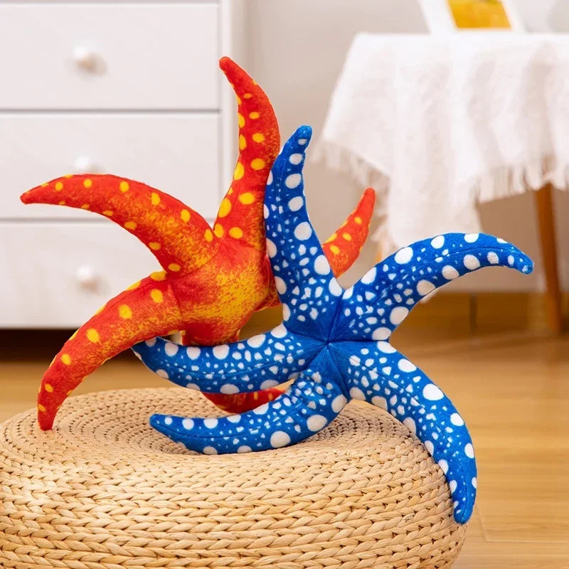 New 40CM Simulation Starfish Pillow Doll Plush Stuffed Marine Animals Toy Nap Pillow Backrest Cartoon Birthday Holiday Gift