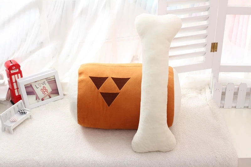 Hot Monster Hunter Huge Grilled Meat Pillow Plush Barbecu with Big Bone Stuffed Toy Children's Christmas Home Decoration Gift