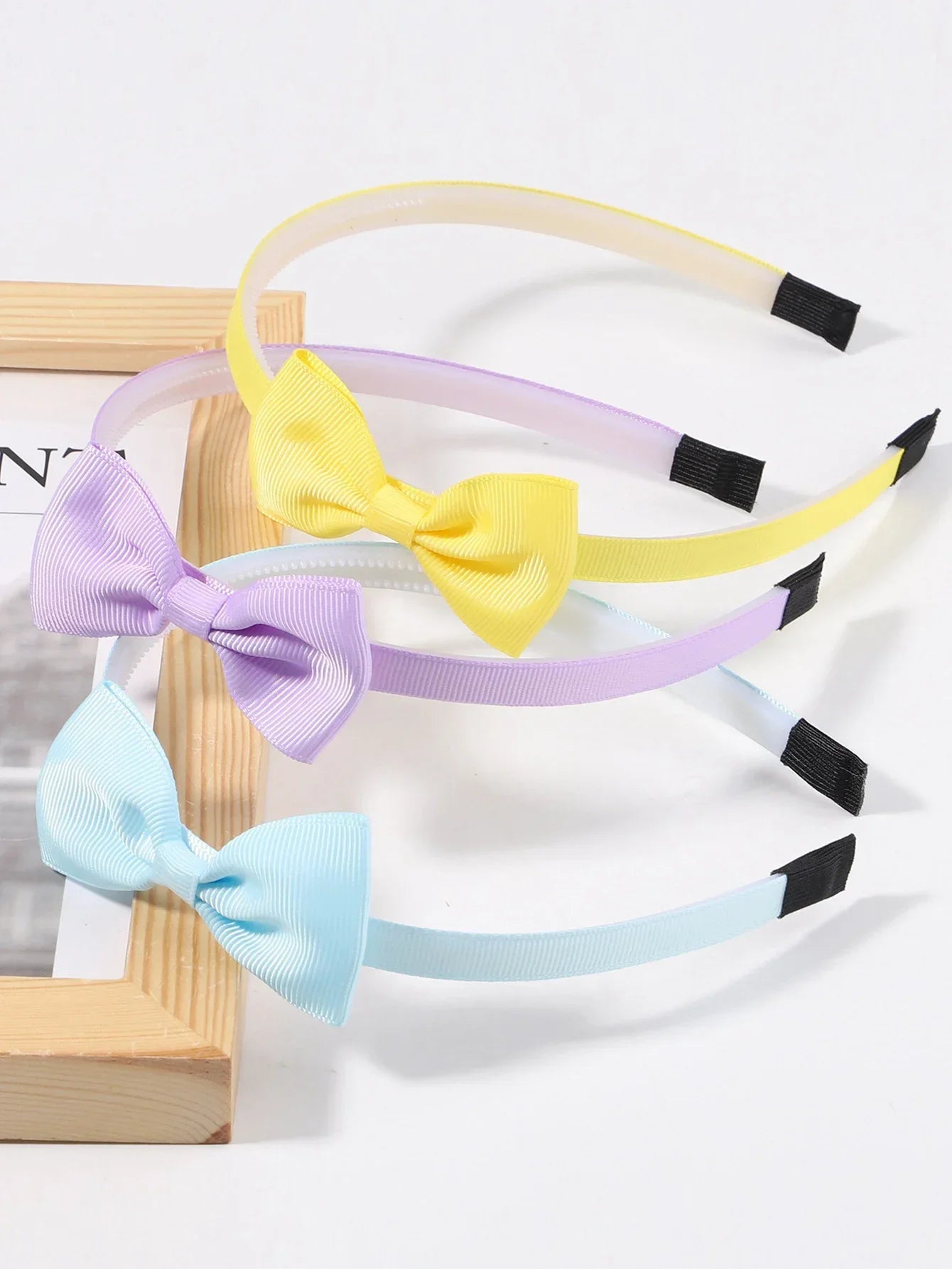 6pcs Solid Color Handmade Headband Ribbons Hair Bows for Girls Cute Children Kids Baby Hair Accessories Gifts