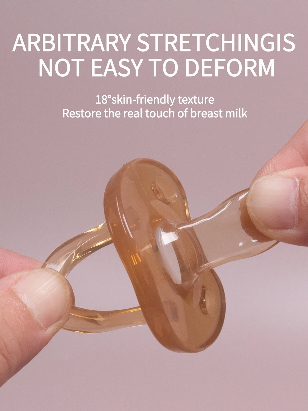 Baby Silicone Pacifiers Flat Nighttime Round day Soft Breathable Frosted Brown Transparent Soother 100% BPA Free Safe Silicone