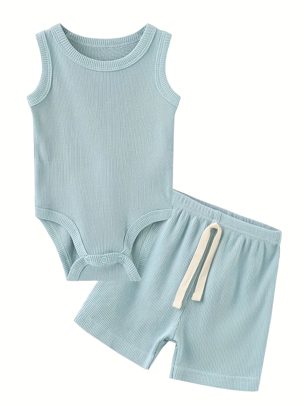 Kiddiezoom Summer Fashion Cartoon Sleeveless Baby Boy Girl Bodysuits+Pants Soft Baby Boy Girl Clothes