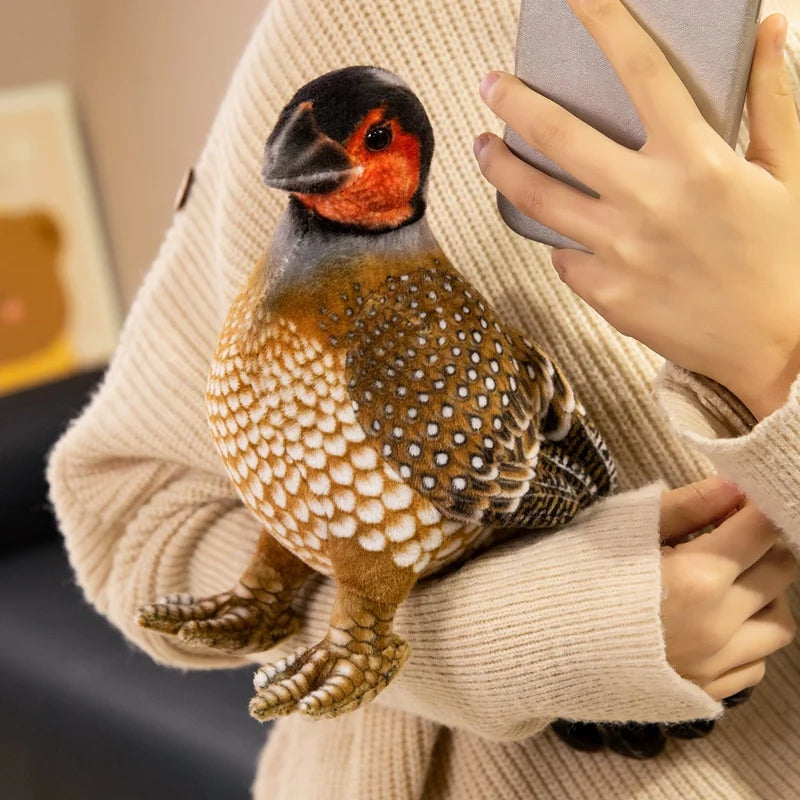 New Pretty Printing Simulation Guinea Fowl Plush Toys Cotton Stuffed Colorful Bird Doll Funny Desktop Pet Room Decor Nice Gift