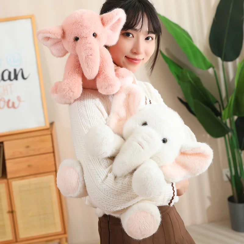 Wholesale 23/35cm Cute Pink Long Nose Elephant Plush Toys Lovely Soft Stuffed Cartoon Animals Dolls For Birthday Christmas Gift