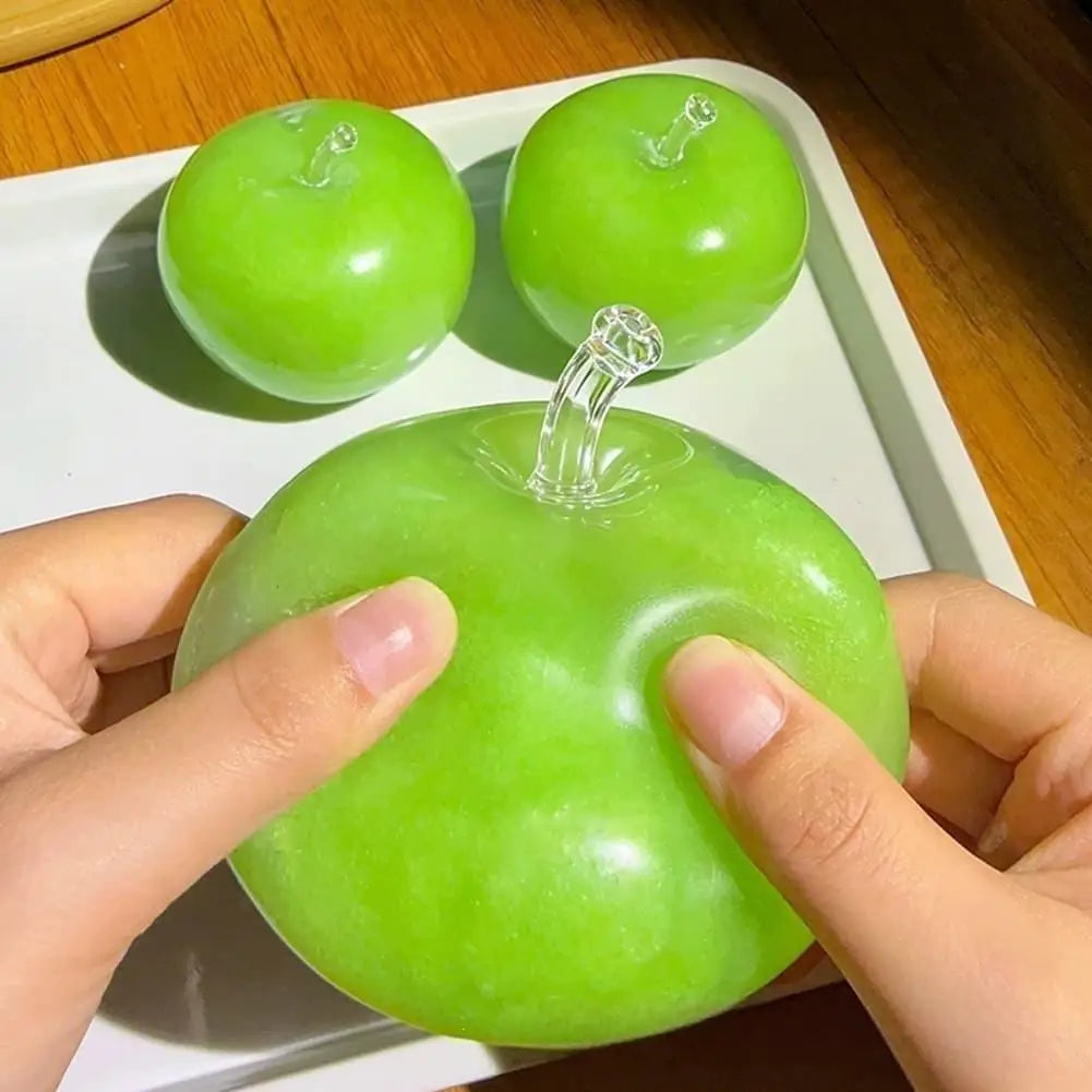 1/2/3/5PCS Realistic Artificial Green Apple Squishy Toy Soft Slow Rebound Stress Relief Squeeze Toy For All Ages Desktop Decor