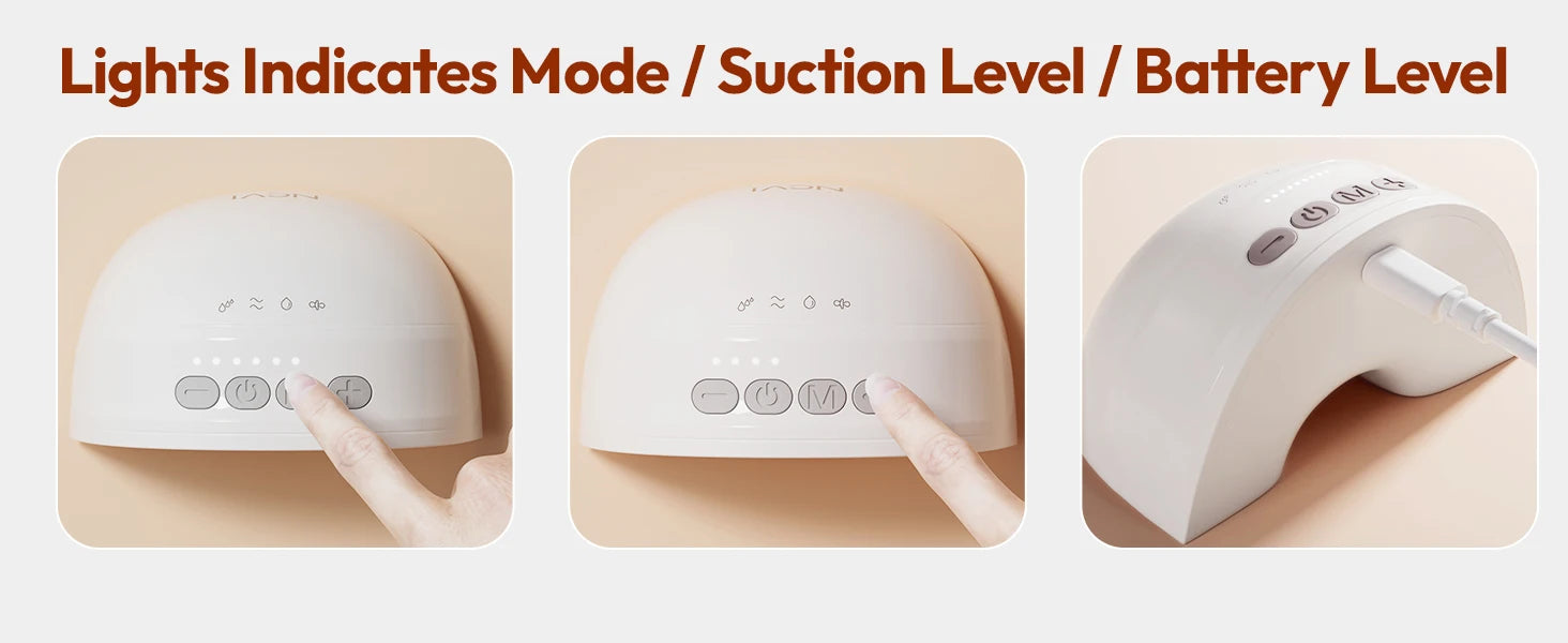 NCVI Wearable Breast Pump,Electric Hands Free Breast Pump with 4 Modes & 9 Levels,21/24mm Flange, Painless Low Noise