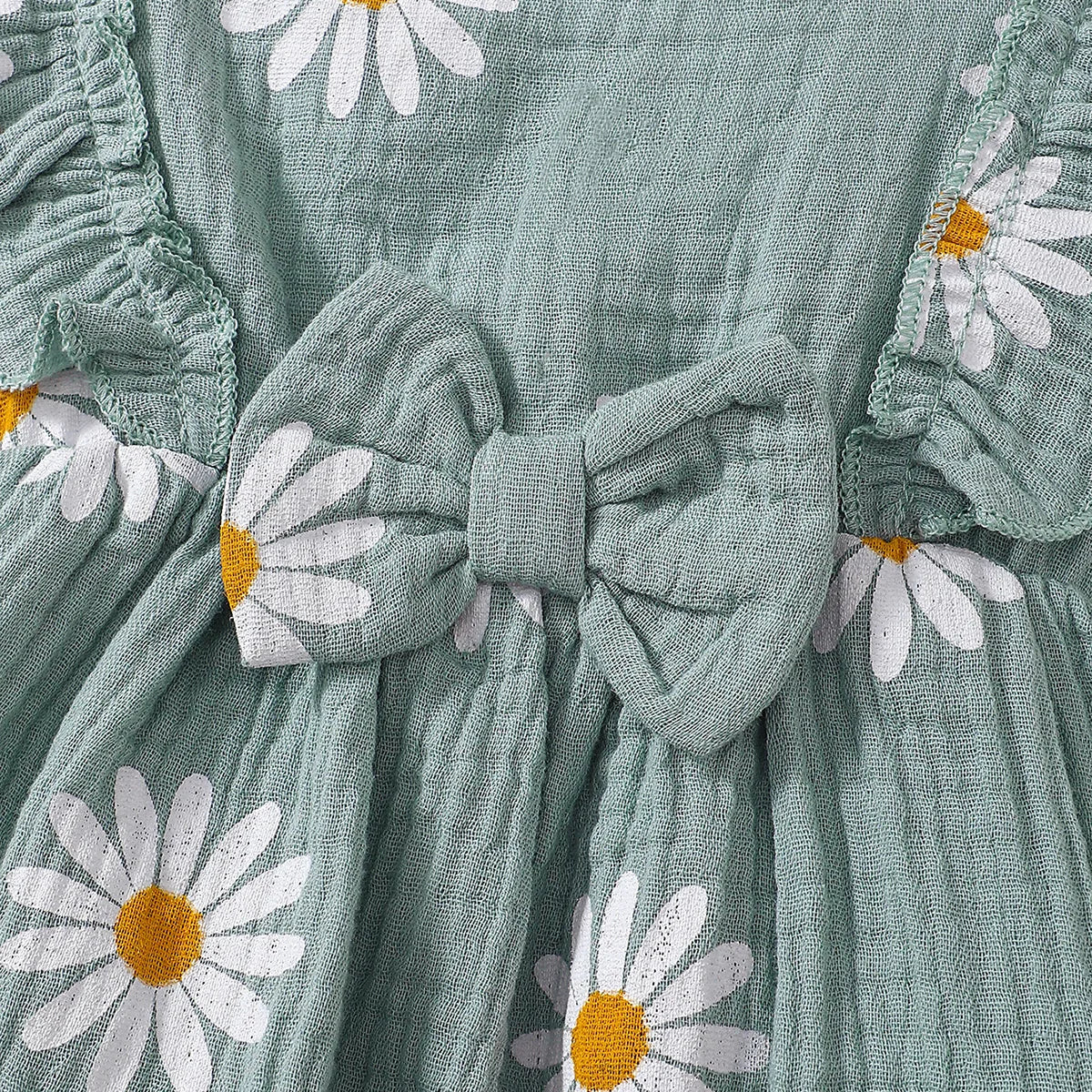 Summer  0-1 Years  Old  Infant  Baby Girls Daisy Print  Fashion  Sleeveless  Casual  Dresses