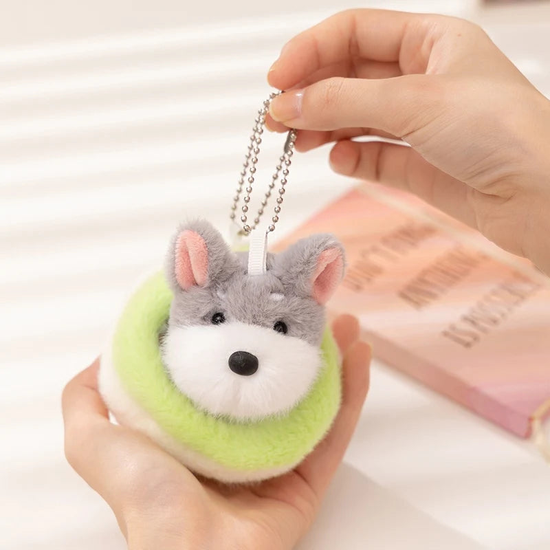Cute Dog Pendant 10CM Love Dog Nest Series Plush Pendant Schnauzer,Corgi Dog,Teddy Dog Keychain Stuffed Animal Puppy Kid Gift