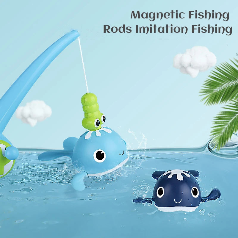 Children Bath Paddle Toys Magnet Fishing Toys Kids Swimming Pool Fishing Fun Game Toys Parent-child Interactive Water Toys Gift