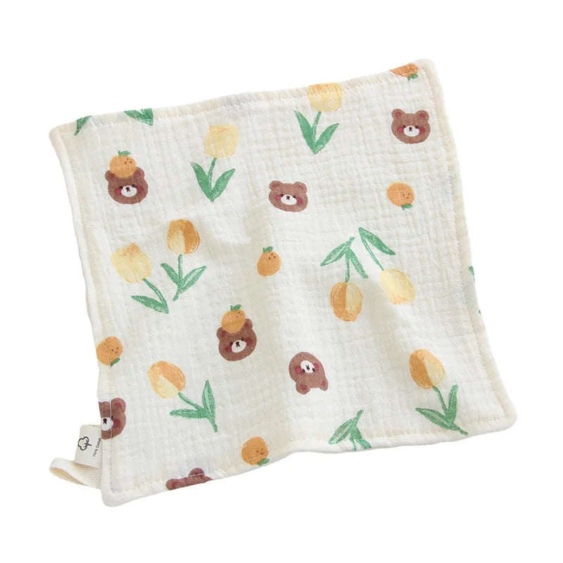 4 Layer Cotton Gauze Baby Face Towel Muslin Squares Baby Saliva Towel for Newborn Washcloth Handkerchief Absorbent Face Towel