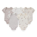 Kiddiezoom 5 Pcs/Lot Fashion Newborn Cartoon Short Sleeve Baby Boy Girl Bodysuits Soft 100%Cotton Infant Onesies Unisex Clothes