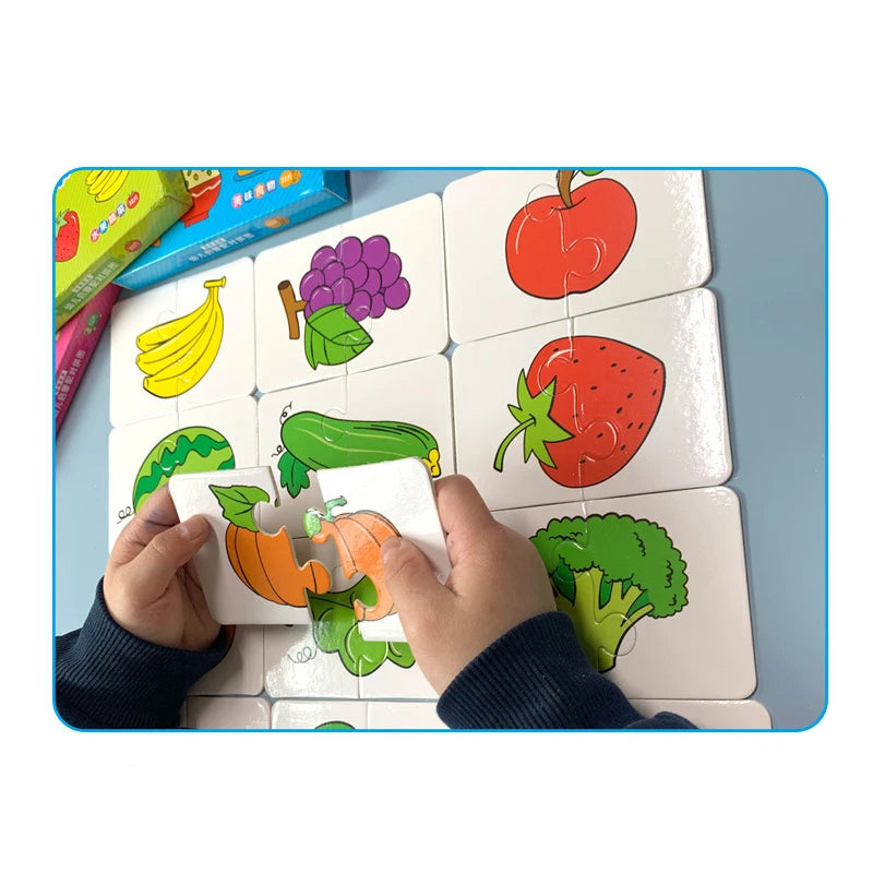 Educational Cards Puzzle Set For Babies And Toddlers Develop Cognitive Skills With Bright Colors