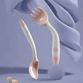 Baby Children Spoon Fork Set Soft Bendable Silicone Scoop Fork Kit Tableware Toddler Training Feeding Cutlery Utensil1PC