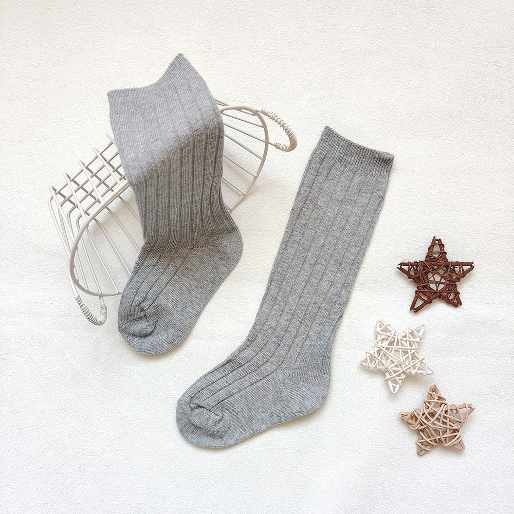 New Fashion Boys Girls Knee High Socks Cotton Breathable Stripe Kids Casual Sock Children School Uniform Socks Baby Socken Long