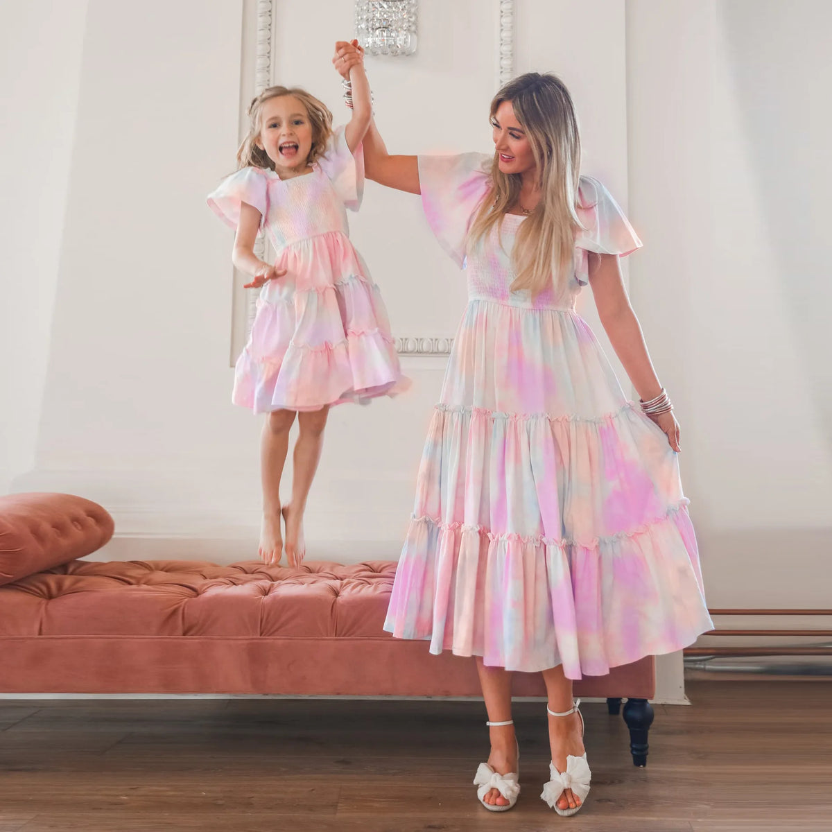 Summer Long Dress Robe Femme Casual Family Matching Outfits Boho Children's Clothing Beach Mother Daughter Dress Vestidos