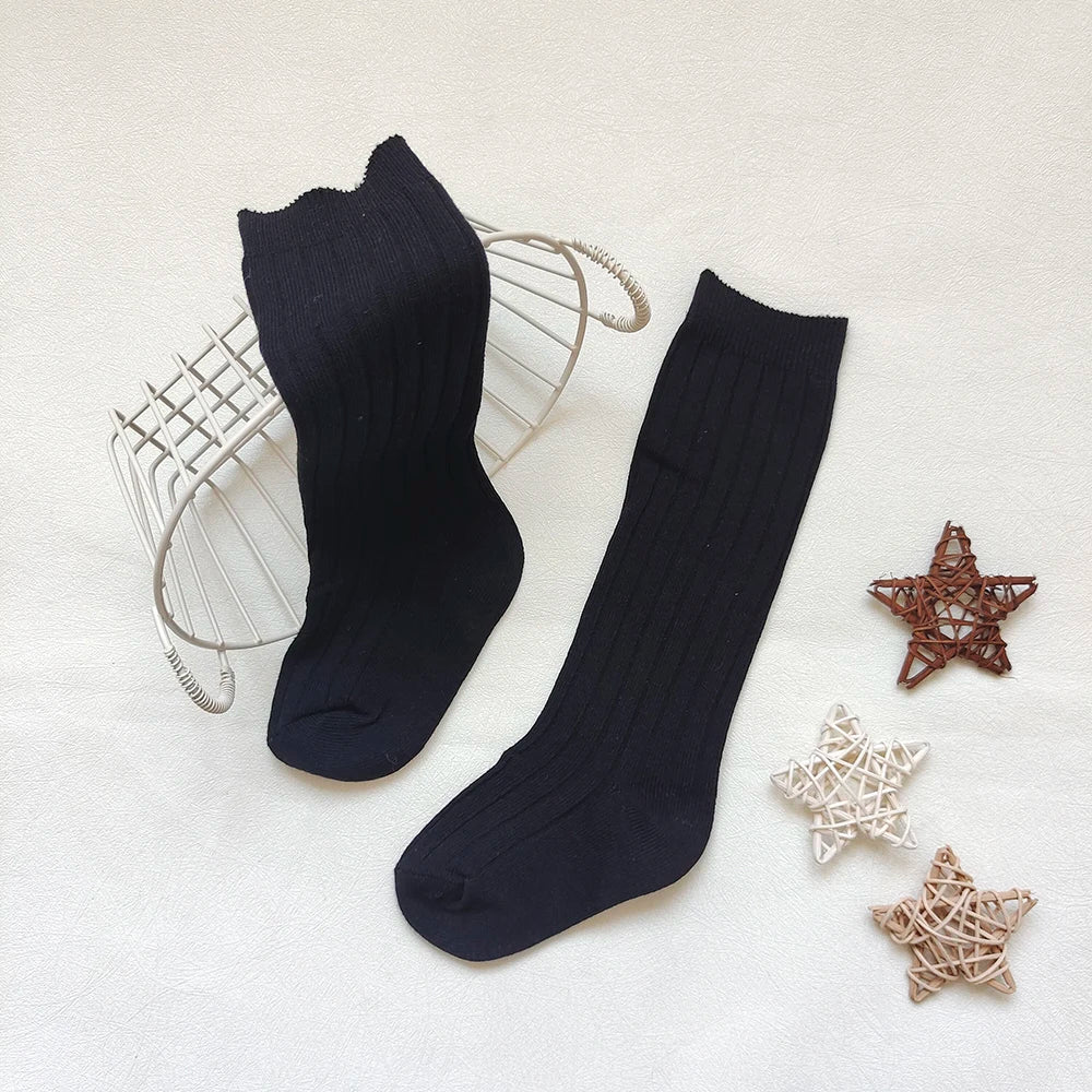 New Fashion Boys Girls Knee High Socks Cotton Breathable Stripe Kids Casual Sock Children School Uniform Socks Baby Socken Long