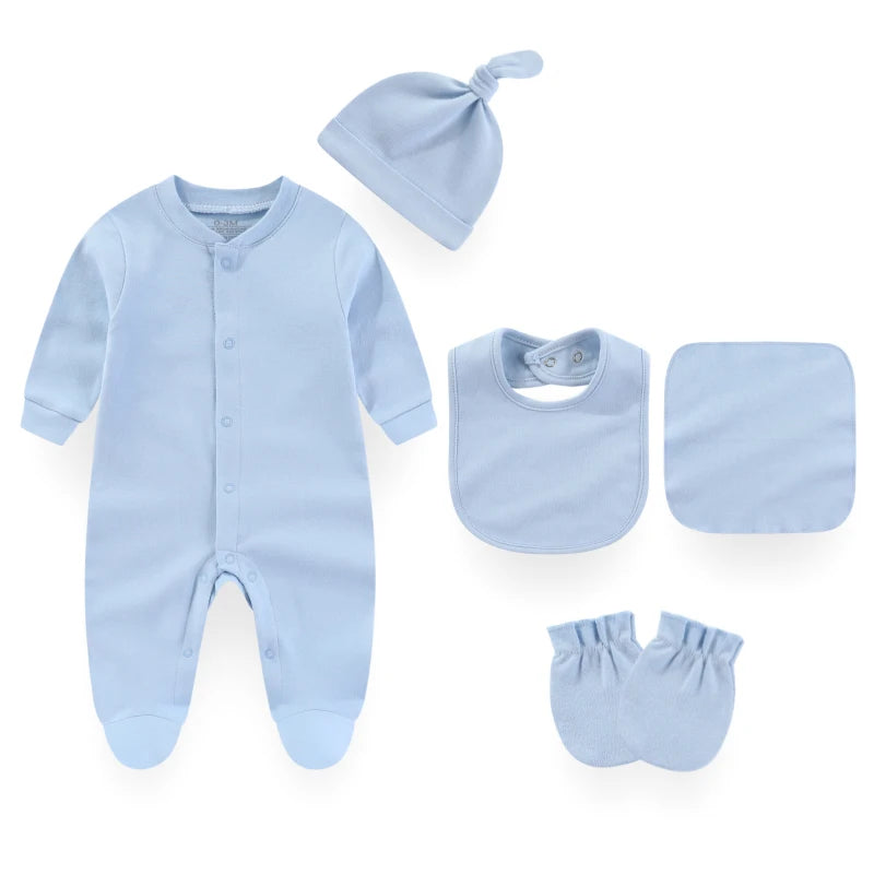 Carter's 7-Packs Newborn Unisex Cotton Clothing Set Rompers Bibs Hats Burp Cloths Gloves