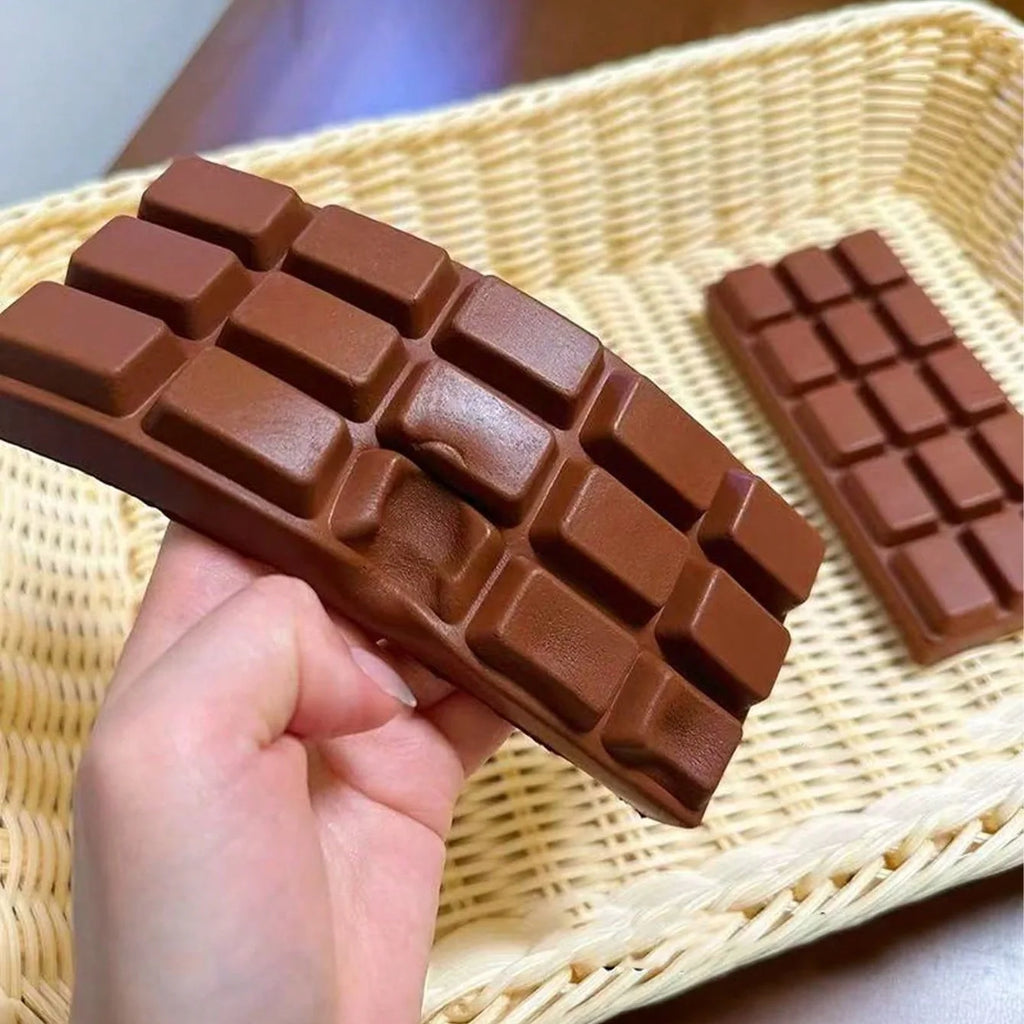 Chocolate Bar Squishy Stress Relief Toy Slow Rising Soft Squeeze Sticky Toy For Adult Anxiety Relief Relaxing Entertainment