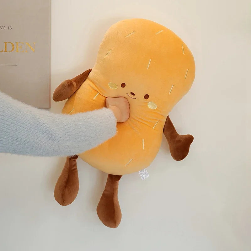 Adorable Cartoon Smile Peanut Plush Throw Pillow Soft Comfy Sleeping Pillow Back Pillow For Chair Creative Home Decor Nice Gift