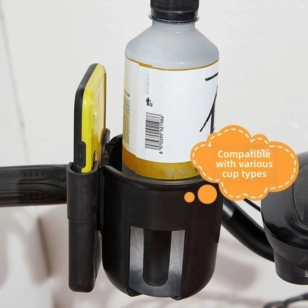Quick Release Stroller Water Cup Holder with Phone Holder Detachable Stroller Water Bottle Organizer Adjustable 2-in-1 Design