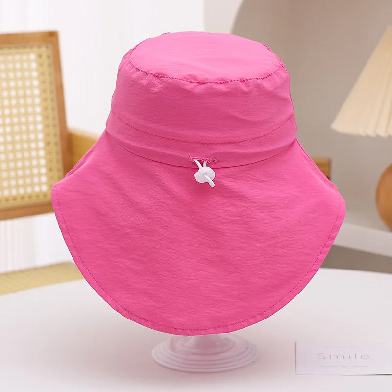 Foreign Trade Amazon Children's Fisherman Hat Extra Large Brim Quick-Dry Cape Hat Spring Summer Boys and Girls Sun Hat Beach Hat